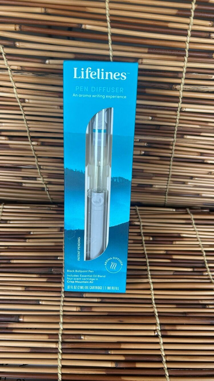 Lifelines Pen Diffuser Crisp Mountain Air Black Ballpoint Pen (New )